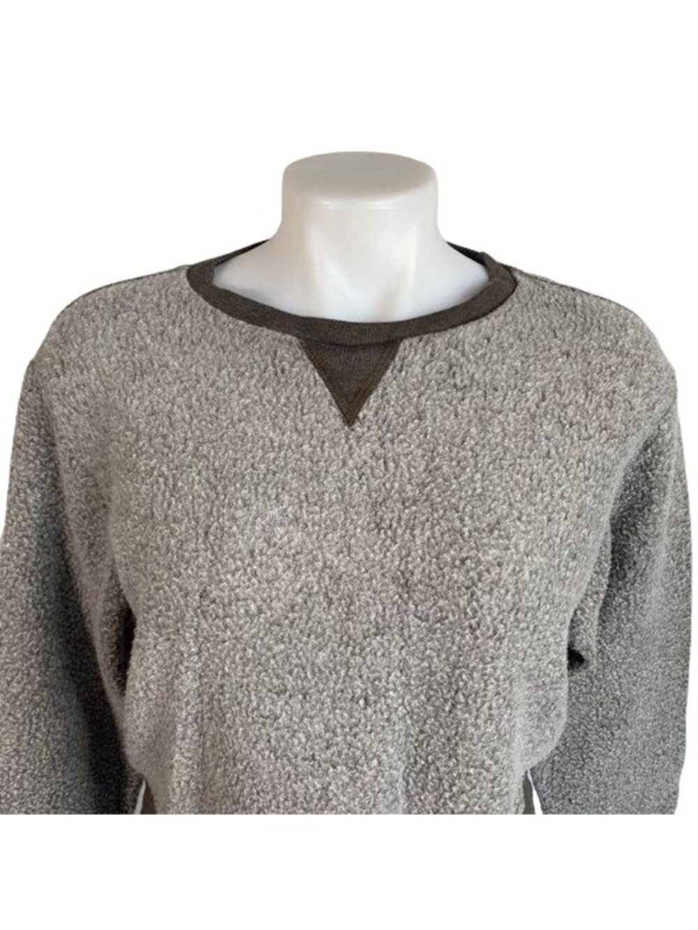 Goodlife Womens Reversible Sherpa Fleece Pullover Sweatshirt Small Gray & Brown - Picture 5 of 12